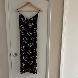 Reformation Dietrich Floral Black Dress